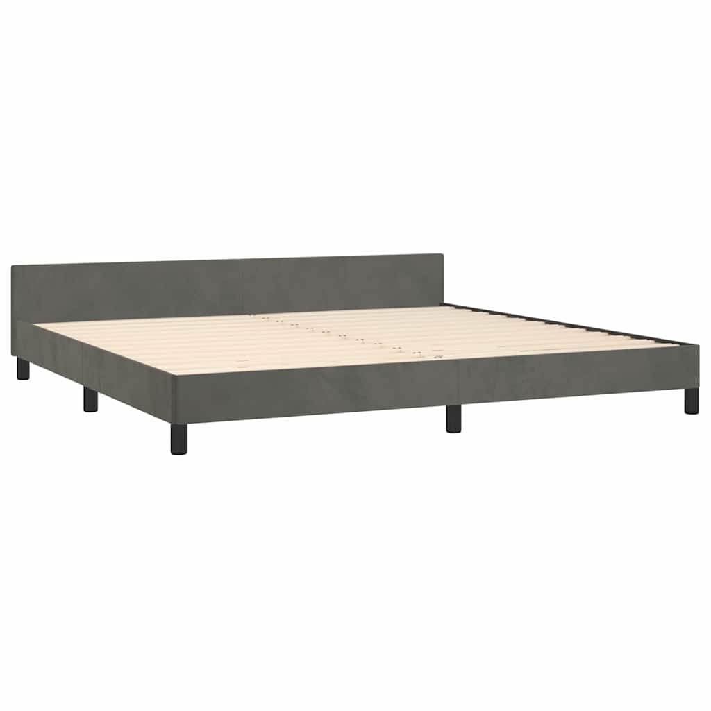 Giroletto senza Materasso Grigio Scuro 200x200 cm Velluto