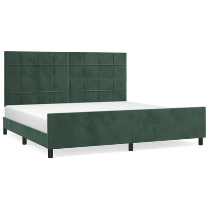 Giroletto senza Materasso Verde Scuro 200x200 cm in Velluto - homemem39