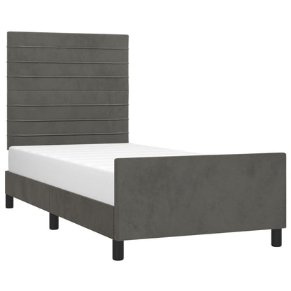 Giroletto senza Materasso Grigio Scuro 100x200 cm Velluto - homemem39