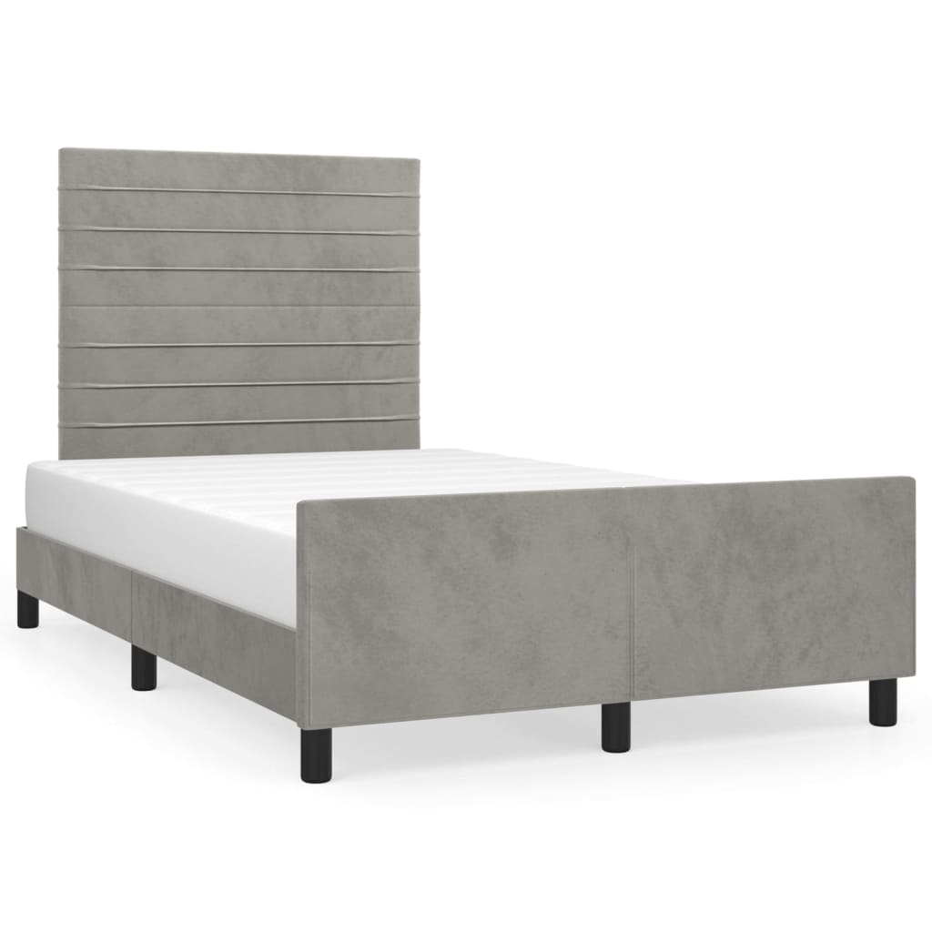 Giroletto senza Materasso Grigio Chiaro 120x200 cm Velluto - homemem39