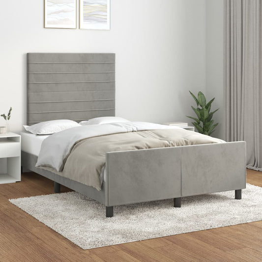Giroletto senza Materasso Grigio Chiaro 120x200 cm Velluto - homemem39