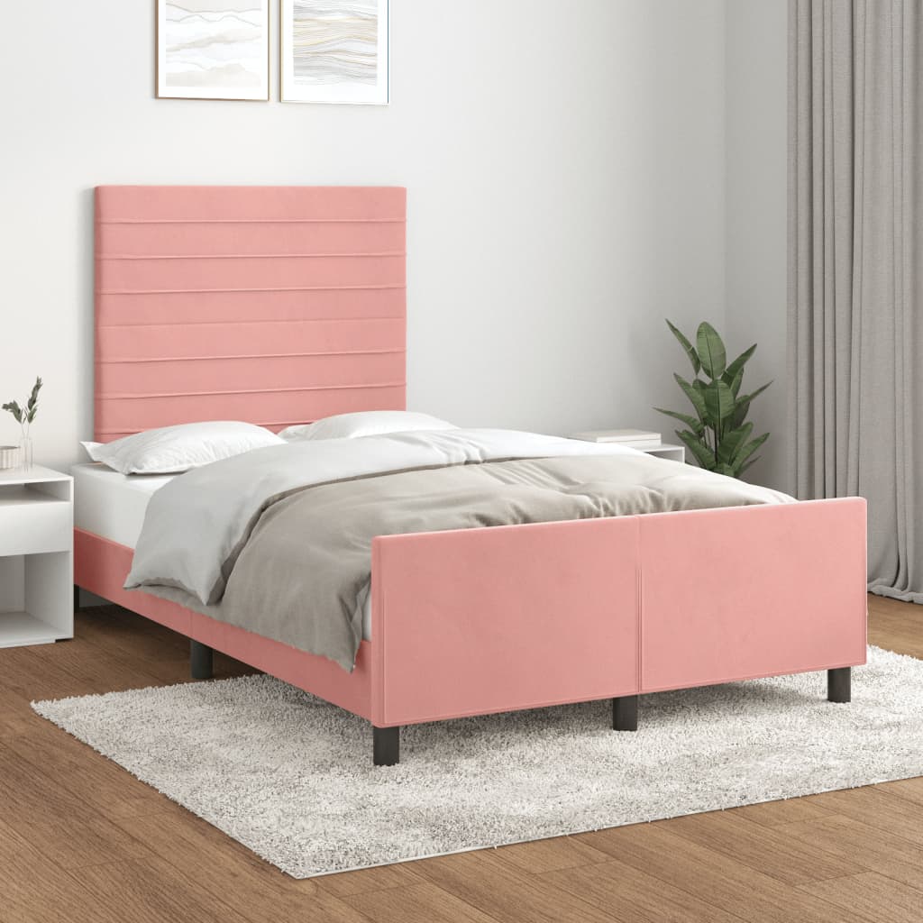 Giroletto con Testiera Rosa 120x200 cm in Velluto | homemem39