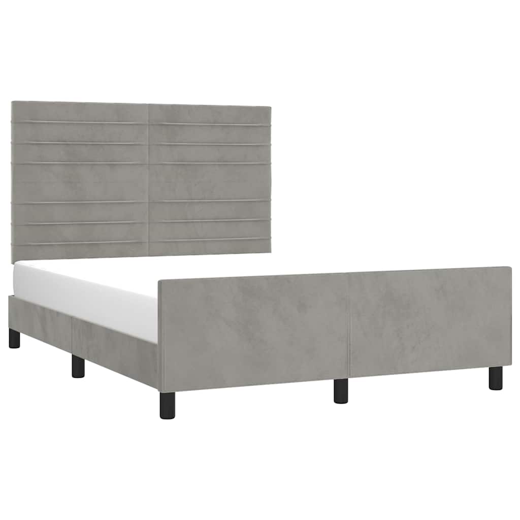 Giroletto senza Materasso Grigio Chiaro 140x190 cm Velluto