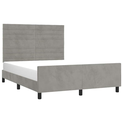 Giroletto senza Materasso Grigio Chiaro 140x190 cm Velluto