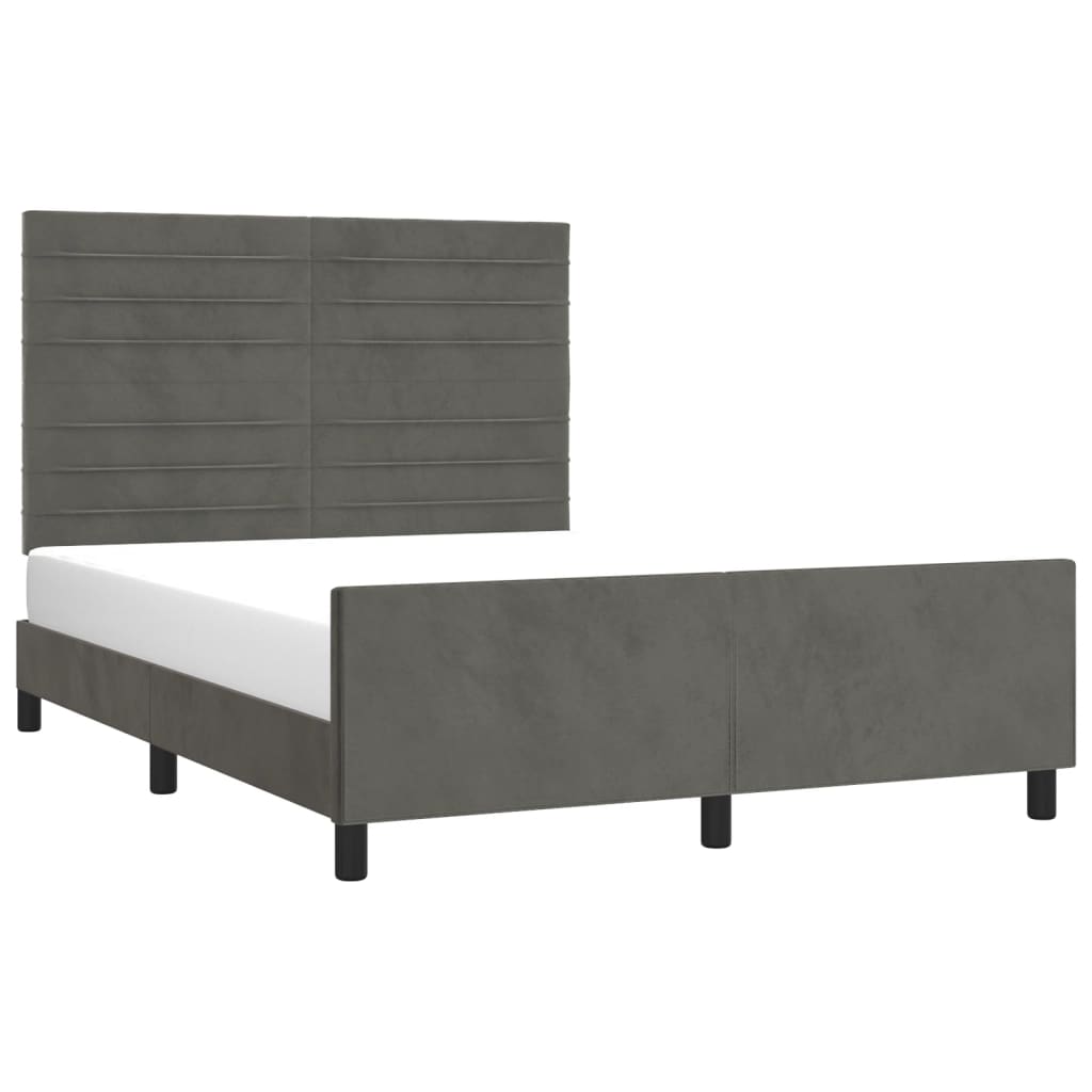 Giroletto senza Materasso Grigio Scuro 140x190 cm Velluto - homemem39