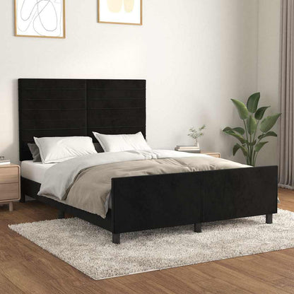 Giroletto senza Materasso Nero 140x190 cm in Velluto