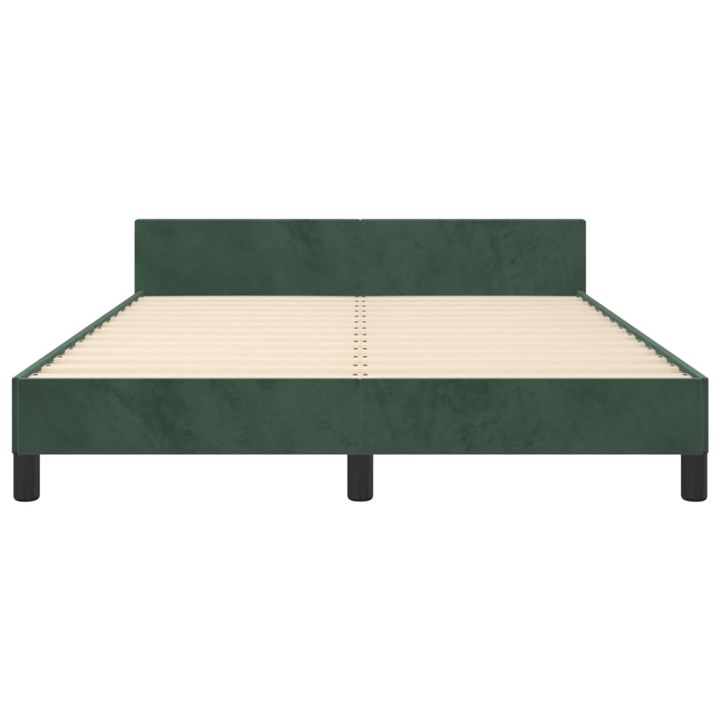 Giroletto senza Materasso Verde Scuro 140x190 cm in Velluto - homemem39