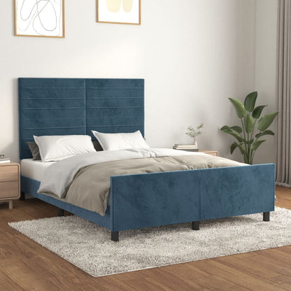 Giroletto senza Materasso Blu Scuro 140x190 cm in Velluto - homemem39