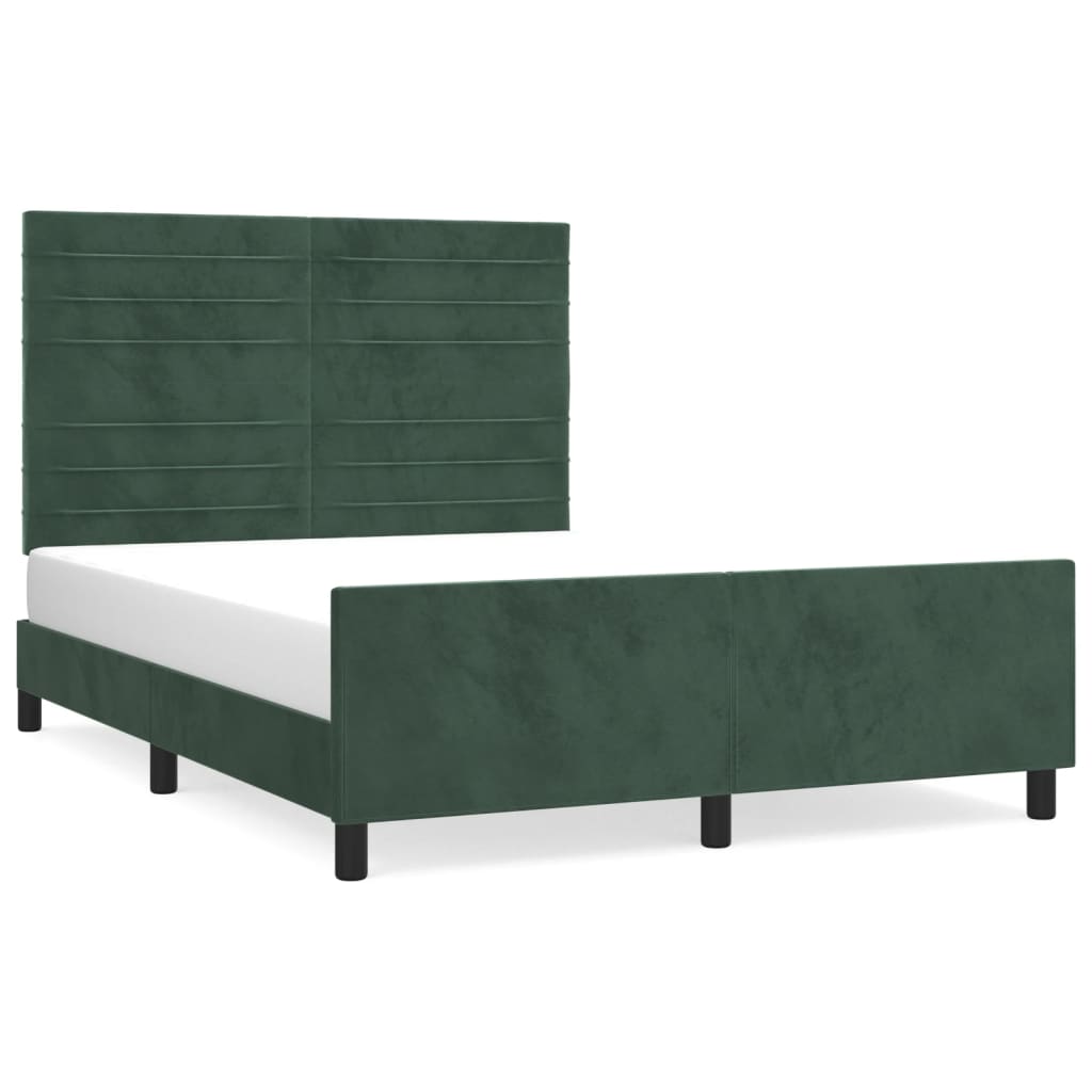 Giroletto senza Materasso Verde Scuro 140x200 cm in Velluto - homemem39