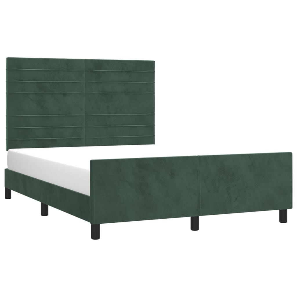 Giroletto senza Materasso Verde Scuro 140x200 cm in Velluto - homemem39