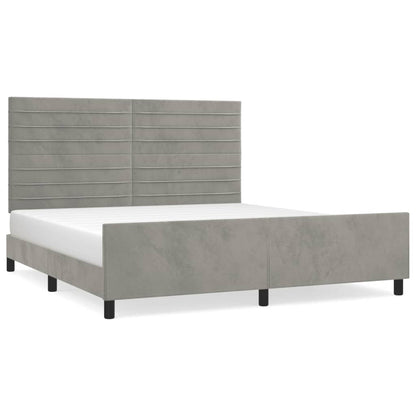 Giroletto senza Materasso Grigio Chiaro 160x200 cm Velluto - homemem39