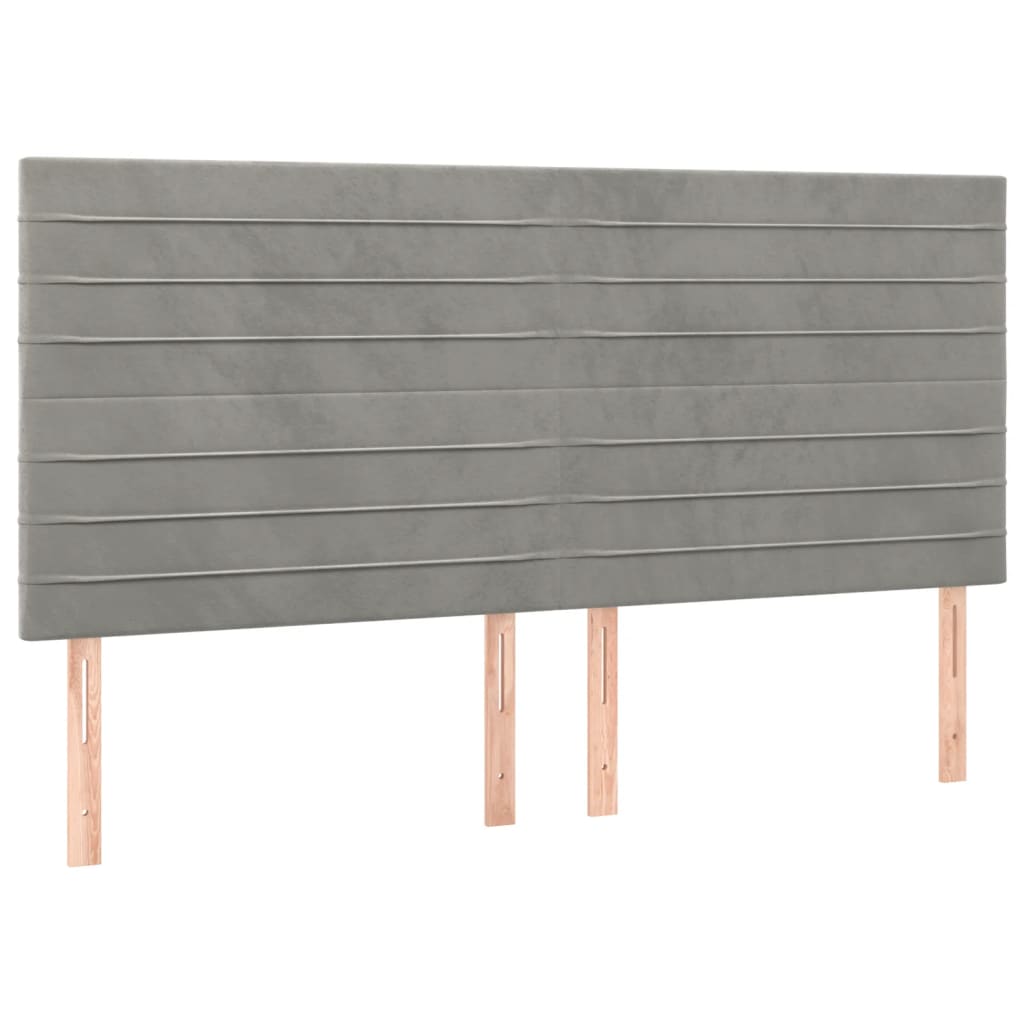 Giroletto senza Materasso Grigio Chiaro 160x200 cm Velluto - homemem39