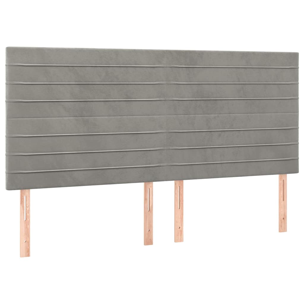 Giroletto con Testiera Grigio Chiaro 180x200 cm in Velluto