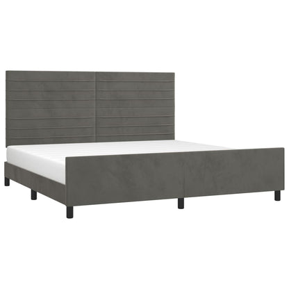 Giroletto senza Materasso Grigio Scuro 200x200 cm Velluto | homemem39