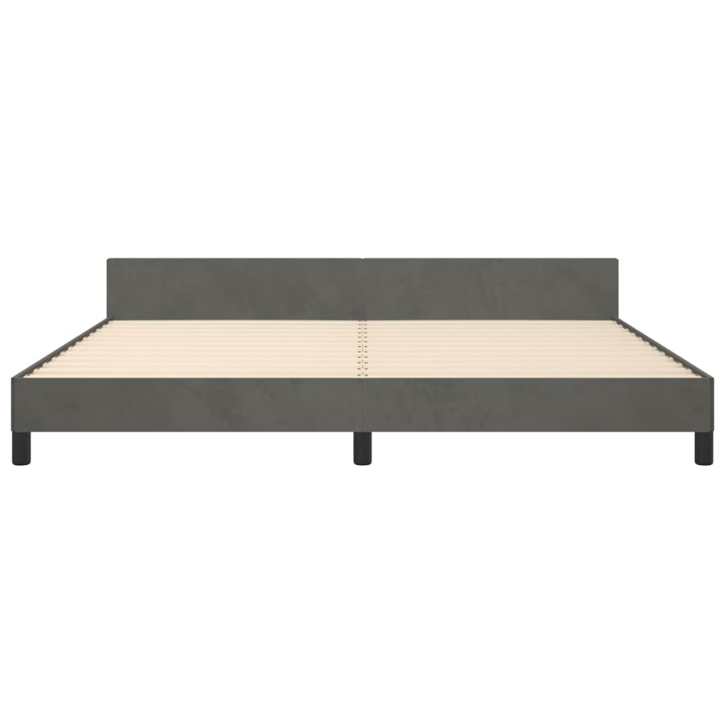 Giroletto senza Materasso Grigio Scuro 200x200 cm Velluto | homemem39