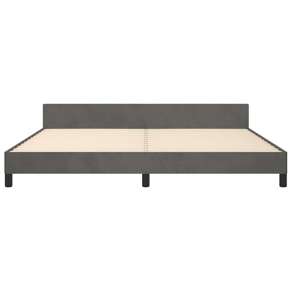 Giroletto senza Materasso Grigio Scuro 200x200 cm Velluto