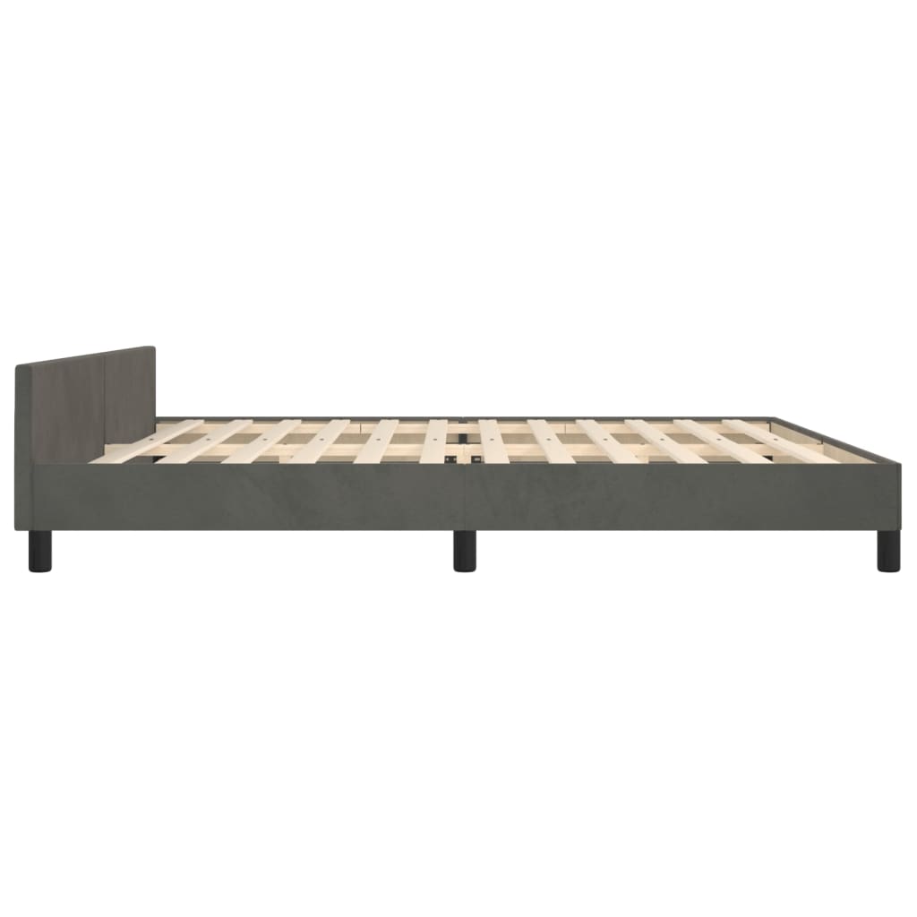 Giroletto senza Materasso Grigio Scuro 200x200 cm Velluto | homemem39