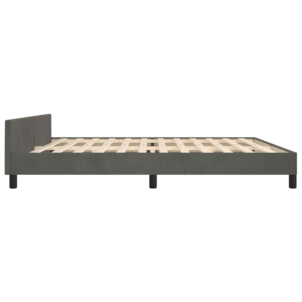 Giroletto senza Materasso Grigio Scuro 200x200 cm Velluto
