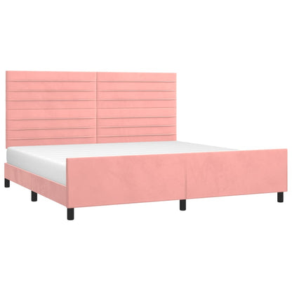 Giroletto con Testiera Rosa 200x200 cm in Velluto | homemem39