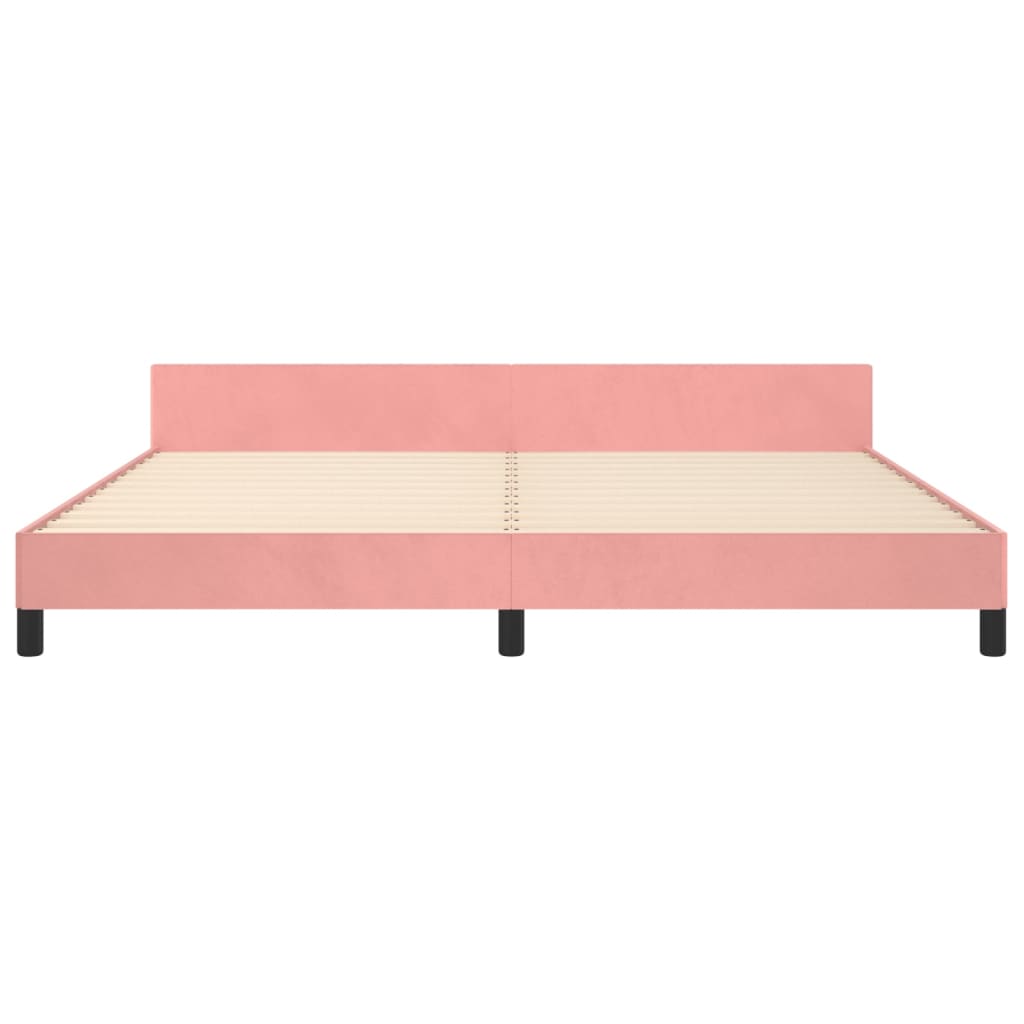 Giroletto con Testiera Rosa 200x200 cm in Velluto | homemem39