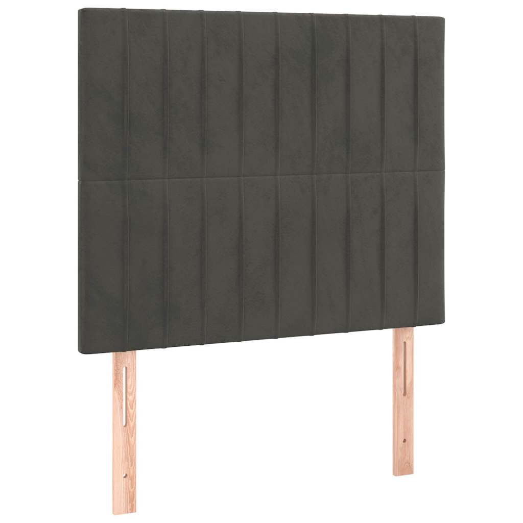 Giroletto senza Materasso Grigio Scuro 90x190 cm Velluto