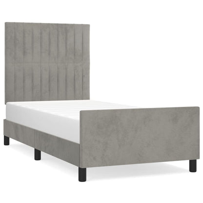 Giroletto senza Materasso Grigio Chiaro 100x200 cm Velluto - homemem39