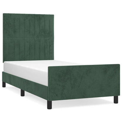 Giroletto senza Materasso Verde Scuro 100x200 cm in Velluto - homemem39