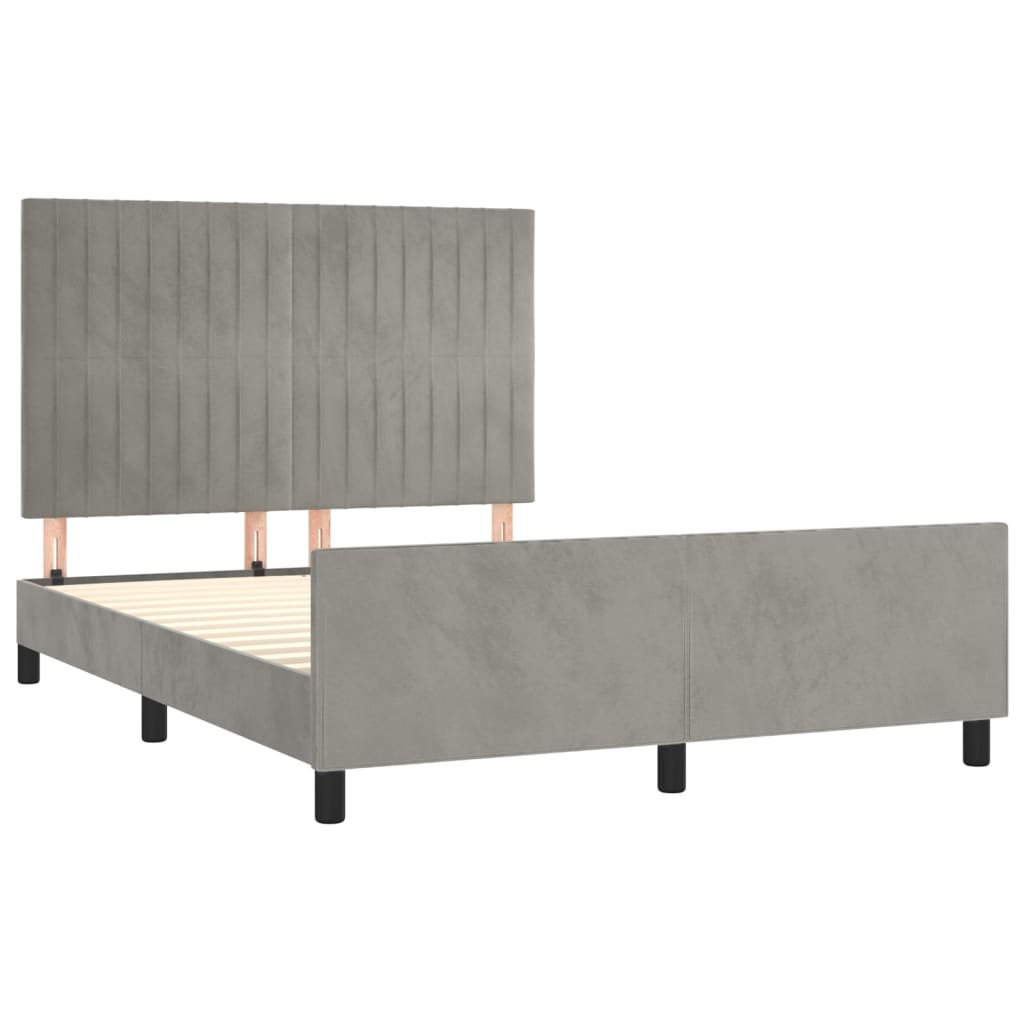 Giroletto senza Materasso Grigio Chiaro 140x190 cm Velluto