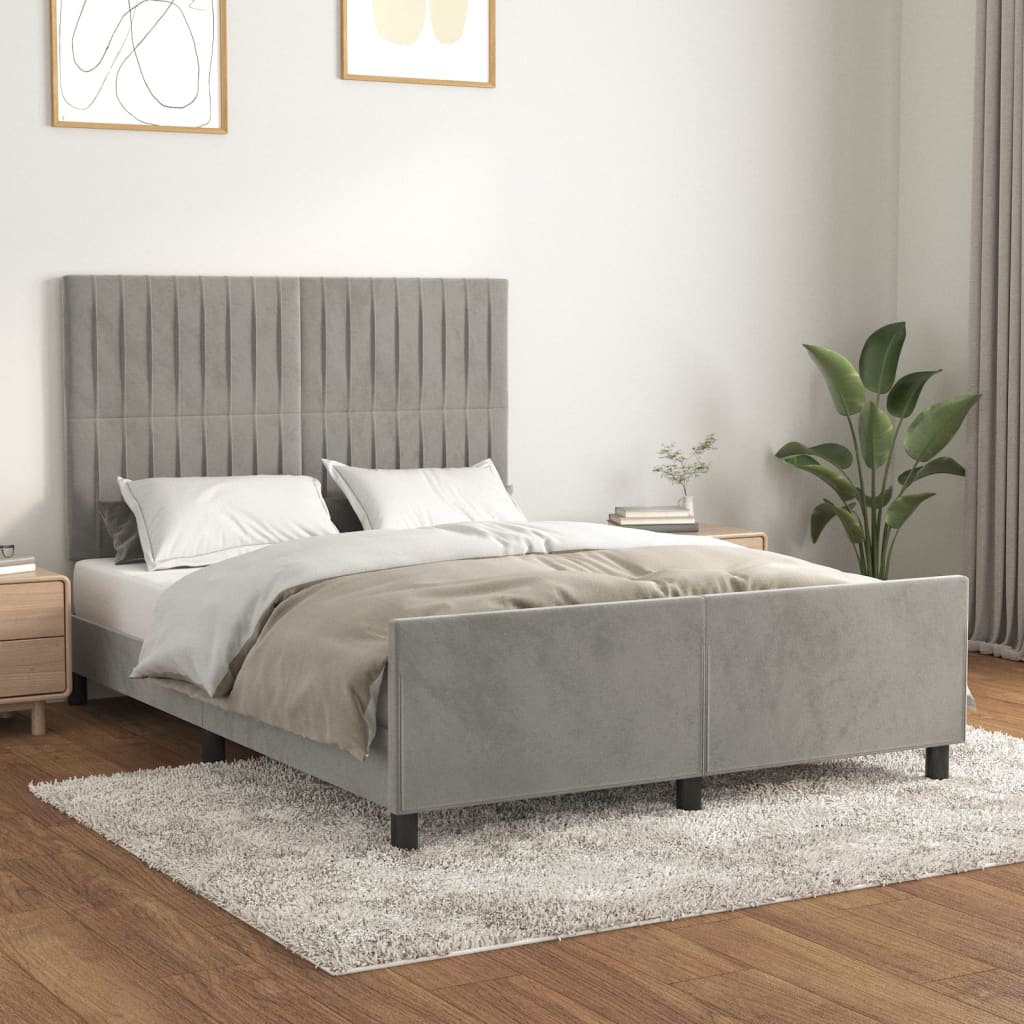 Giroletto senza Materasso Grigio Chiaro 140x190 cm Velluto