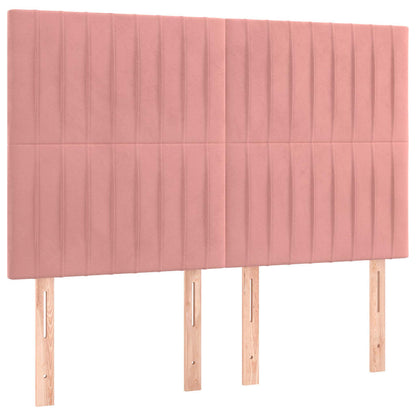 Giroletto con Testiera Rosa 140x190 cm in Velluto