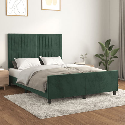 Giroletto senza Materasso Verde Scuro 140x200 cm in Velluto - homemem39