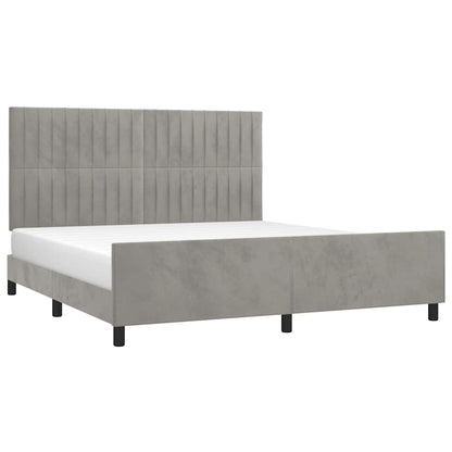 Giroletto senza Materasso Grigio Chiaro 160x200 cm Velluto