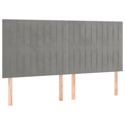 Giroletto senza Materasso Grigio Chiaro 160x200 cm Velluto