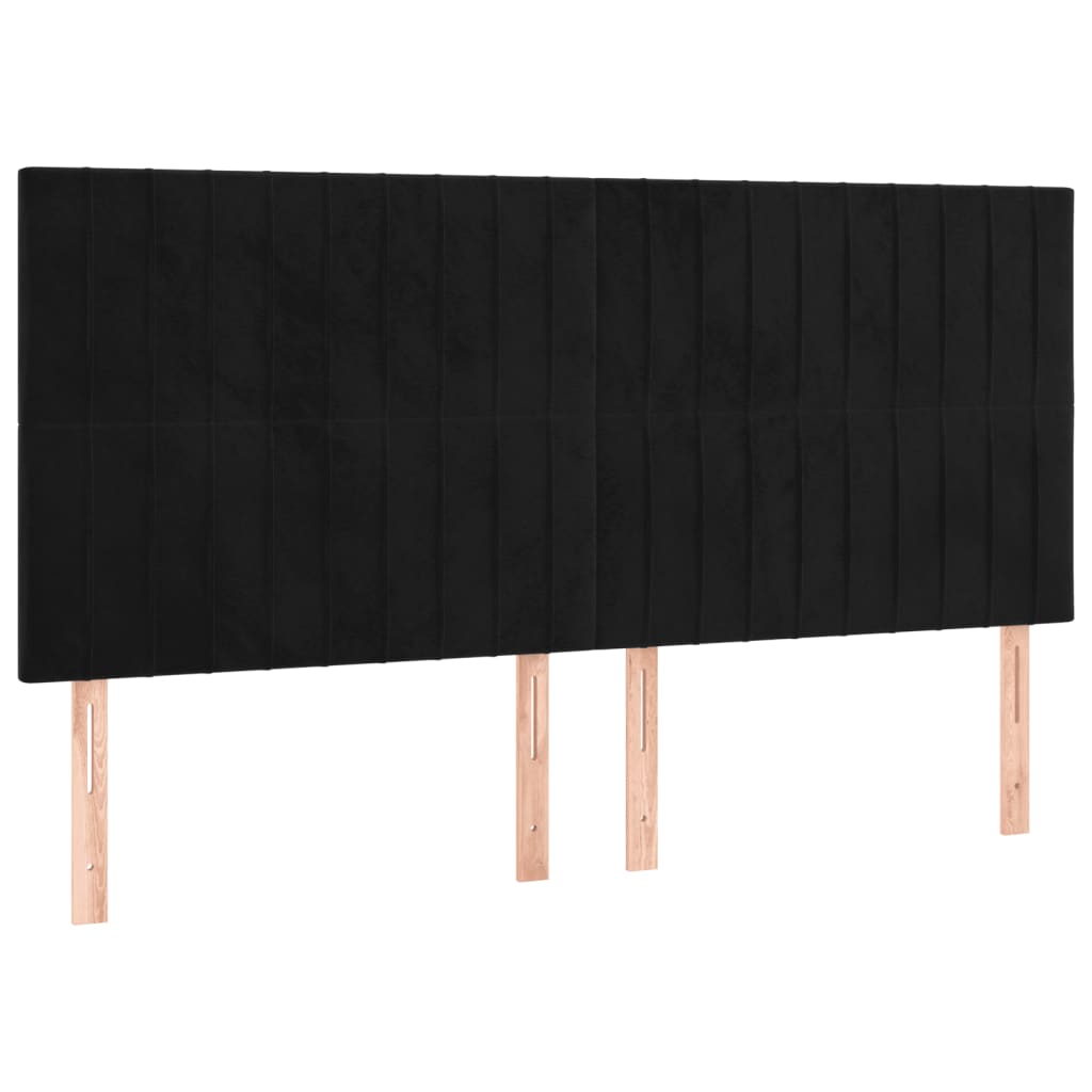 Giroletto senza Materasso Nero 160x200 cm in Velluto - homemem39