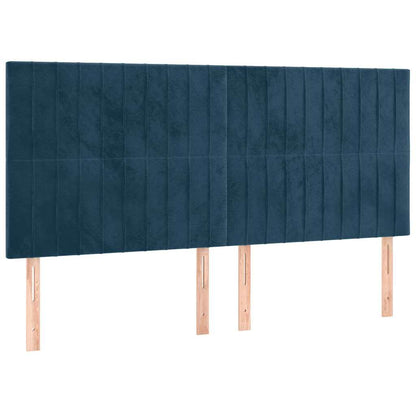 Giroletto con Testiera Blu Scuro 180x200 cm in Velluto