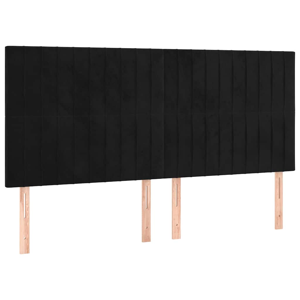 Giroletto senza Materasso Nero 200x200 cm in Velluto
