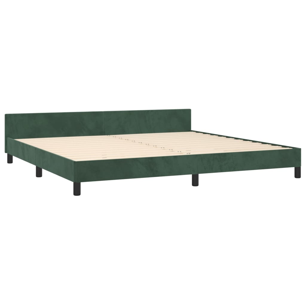Giroletto senza Materasso Verde Scuro 200x200 cm in Velluto - homemem39
