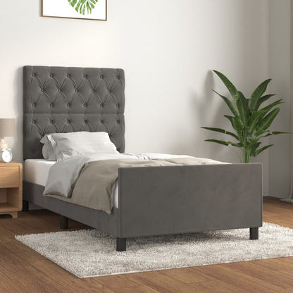 Giroletto senza Materasso Grigio Scuro 80x200 cm Velluto - homemem39