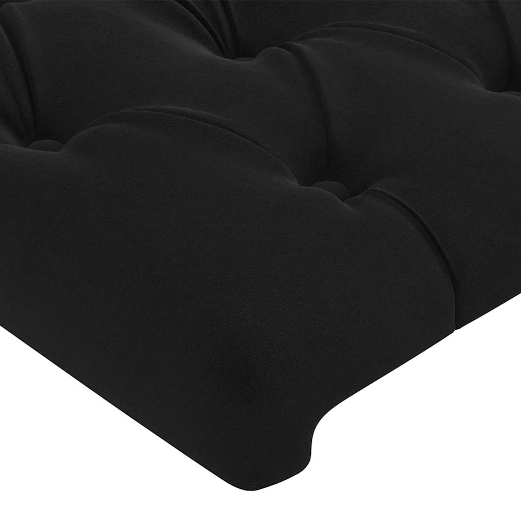 Giroletto con Testiera Nero 80x200 cm in Velluto