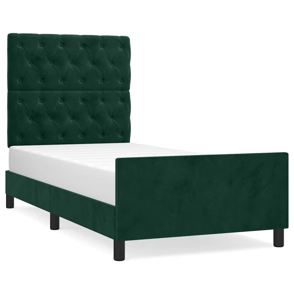 Giroletto senza Materasso Verde Scuro 80x200 cm in Velluto | homemem39
