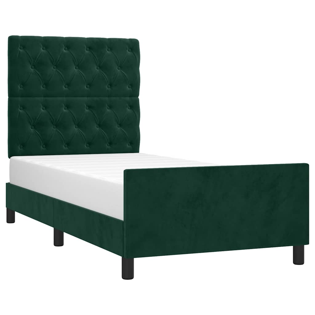 Giroletto senza Materasso Verde Scuro 80x200 cm in Velluto | homemem39