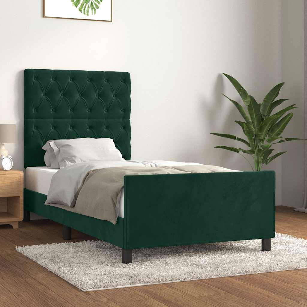 Giroletto senza Materasso Verde Scuro 80x200 cm in Velluto | homemem39