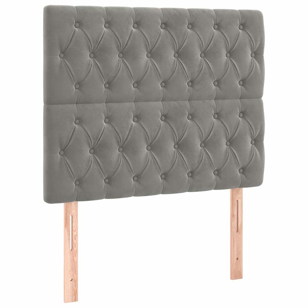 Giroletto senza Materasso Grigio Chiaro 90x190 cm Velluto