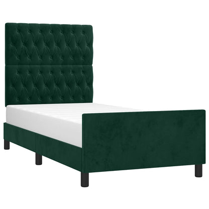 Giroletto senza Materasso Verde Scuro 90x190 cm in Velluto