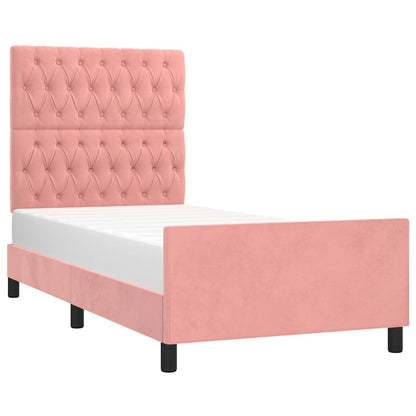 Giroletto con Testiera Rosa 90x190 cm in Velluto