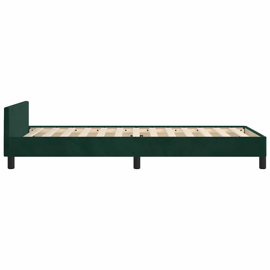 Giroletto senza Materasso Verde Scuro 90x200 cm in Velluto