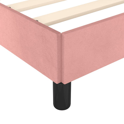 Bed frame with pink headboard 90x200 cm in velvet