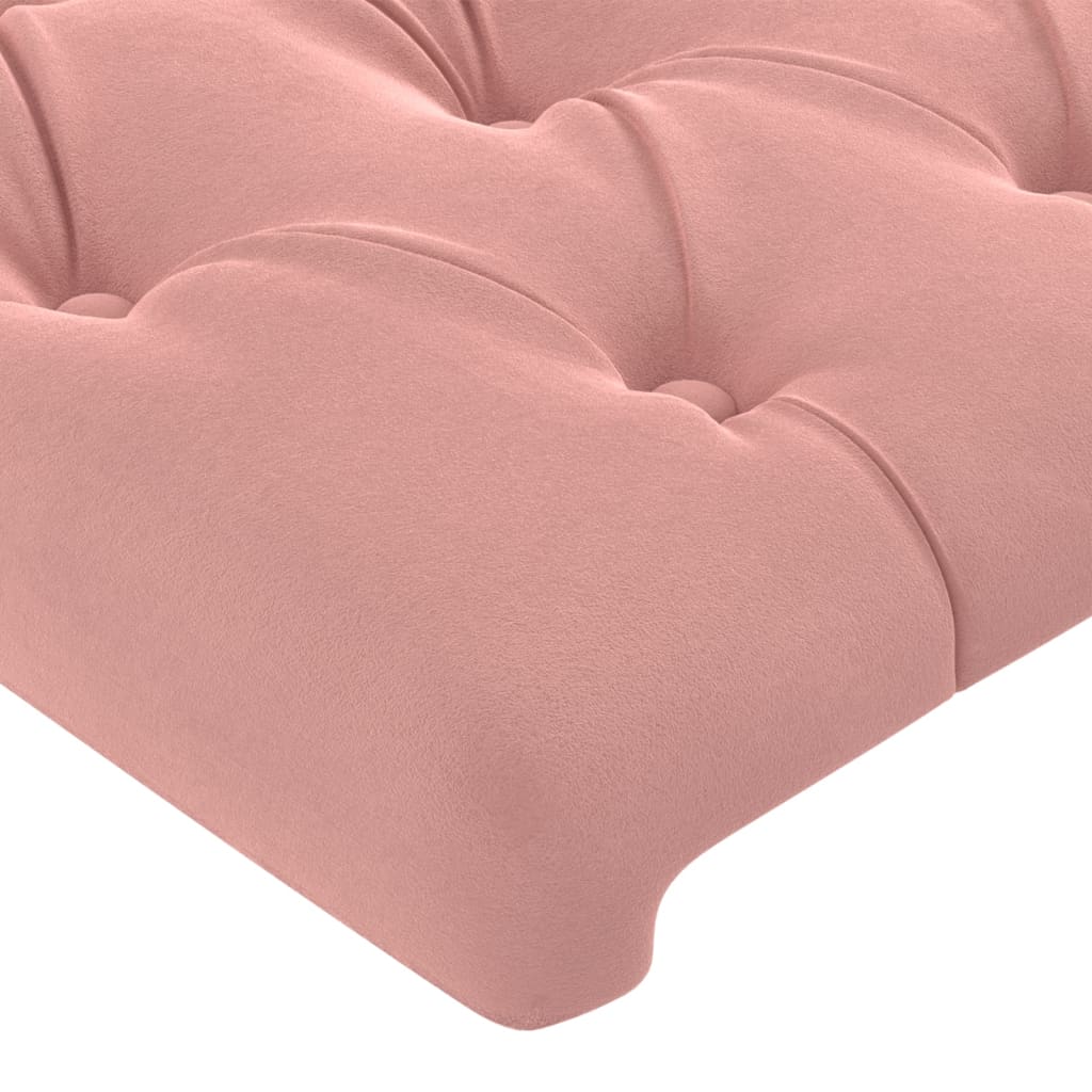 Bed frame with pink headboard 90x200 cm in velvet