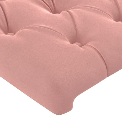 Bed frame with pink headboard 90x200 cm in velvet