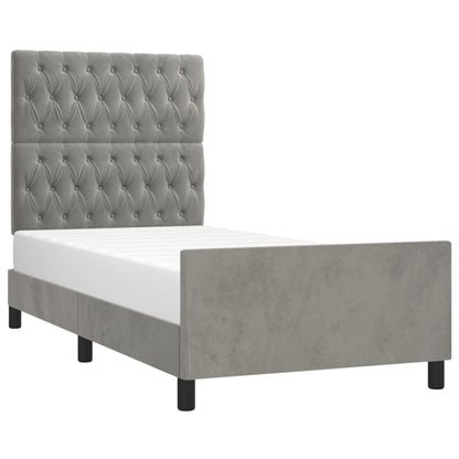 Giroletto senza Materasso Grigio Chiaro 100x200 cm Velluto - homemem39